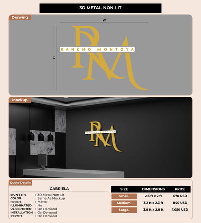 CUSTOM MOCKUP SIGN FOR Gabriela