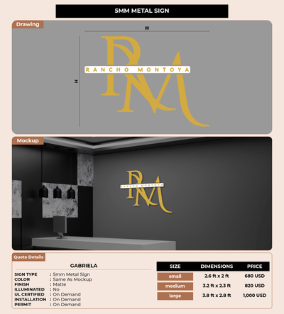CUSTOM MOCKUP SIGN FOR Gabriela