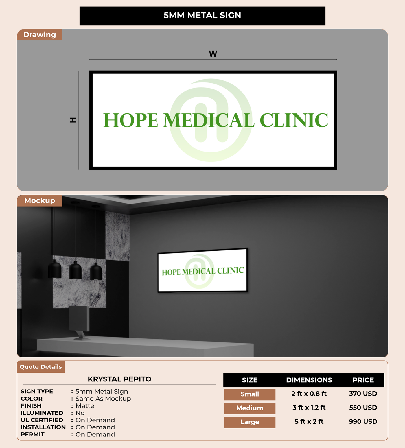 CUSTOM MOCKUP SIGN FOR Krystal Pepito