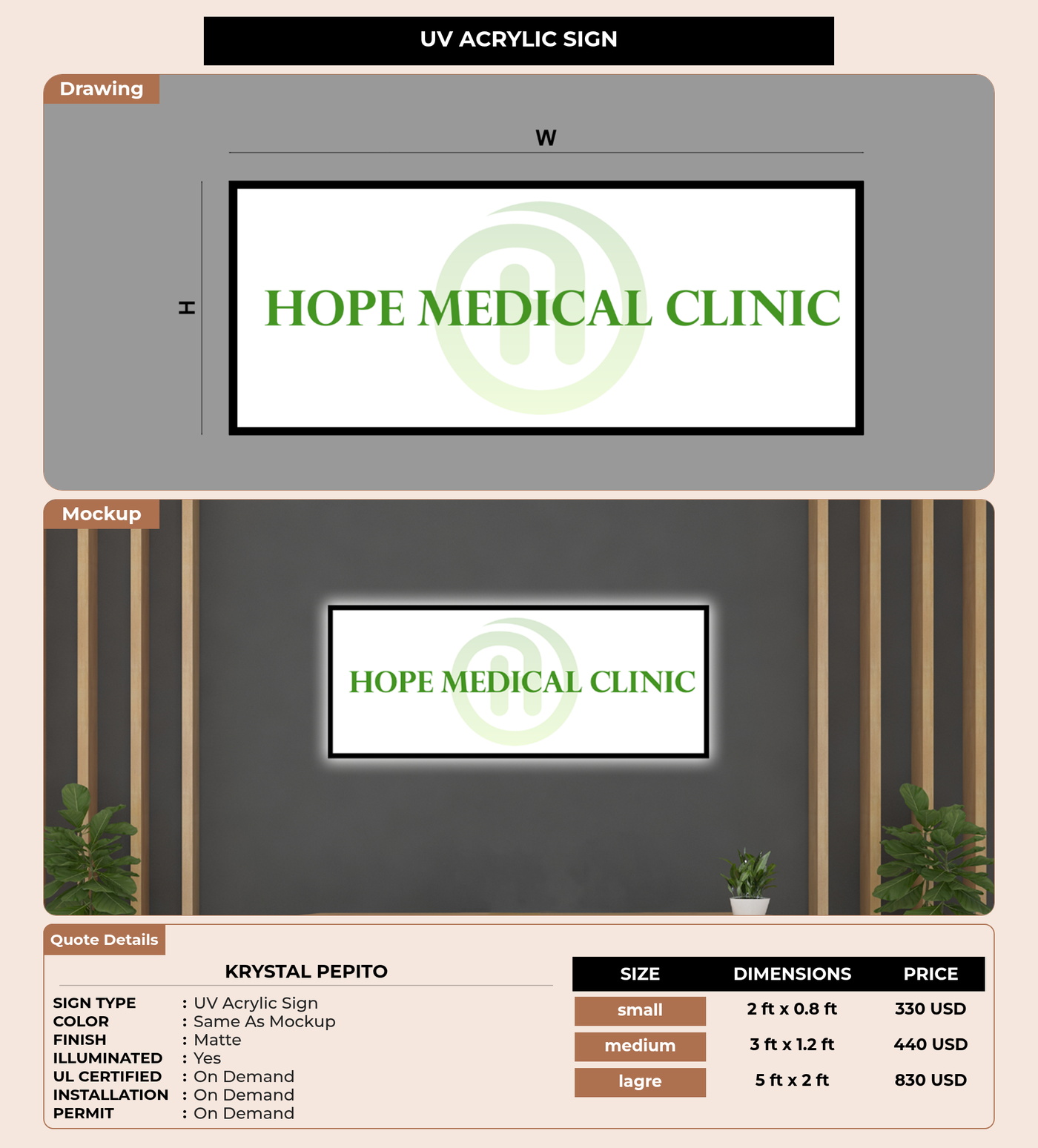 CUSTOM MOCKUP SIGN FOR Krystal Pepito