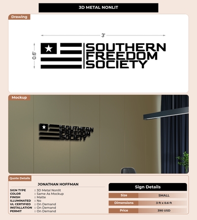 CUSTOM MOCKUP SIGN FOR Jonathan Hoffman