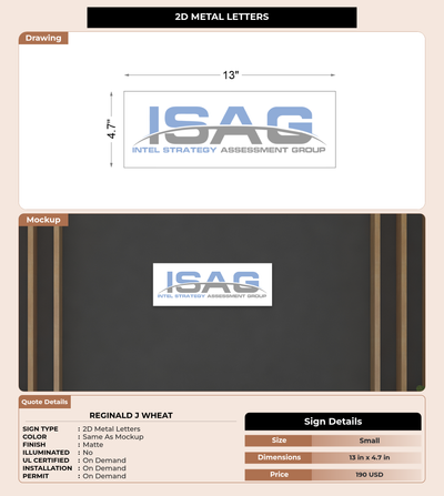 CUSTOM MOCKUP SIGN FOR Reginald J Wheat