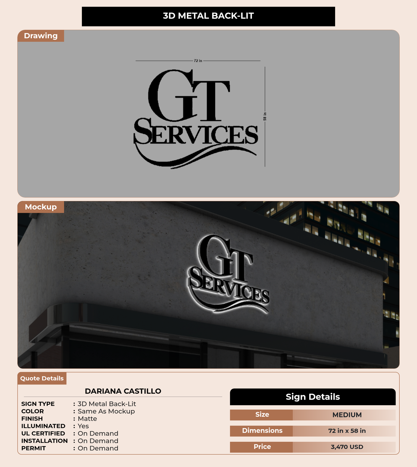 CUSTOM MOCKUP SIGN FOR Dariana Castillo