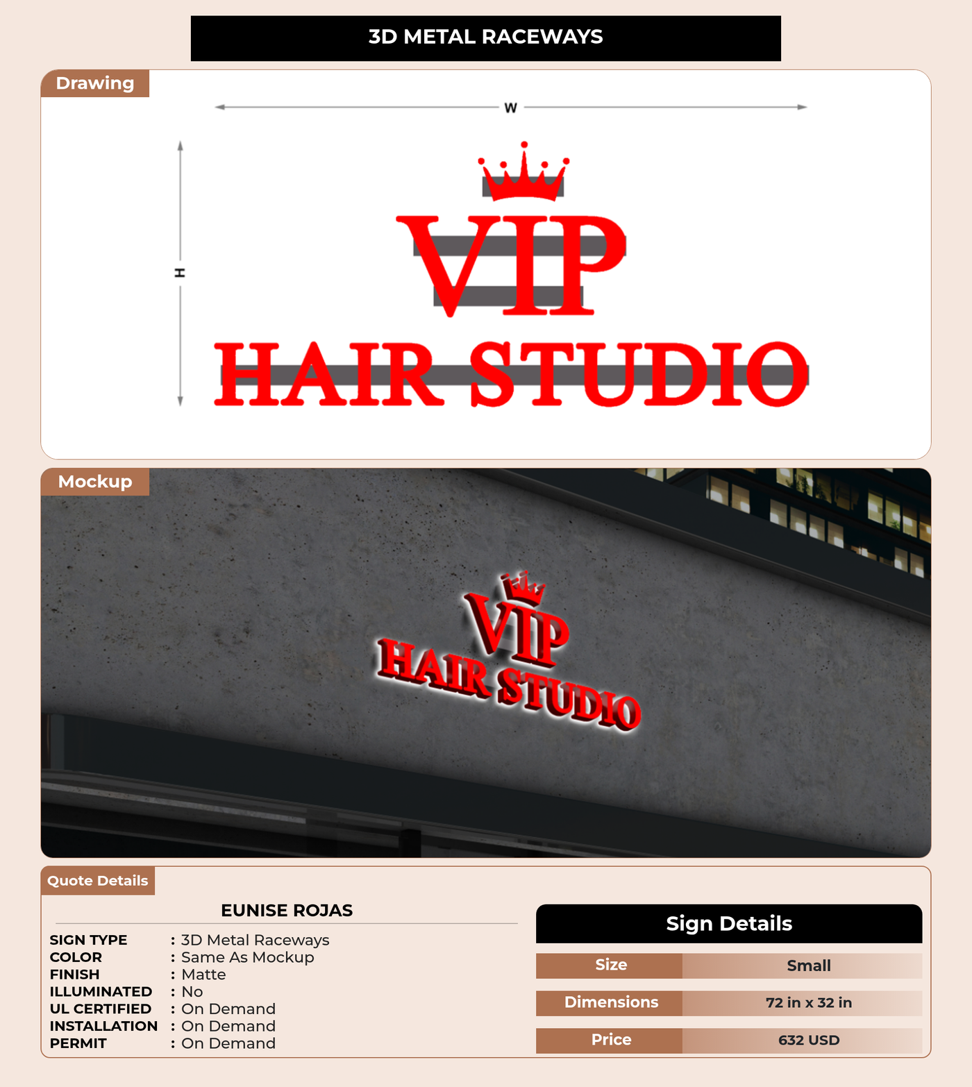 CUSTOM MOCKUP SIGN FOR Eunise Rojas