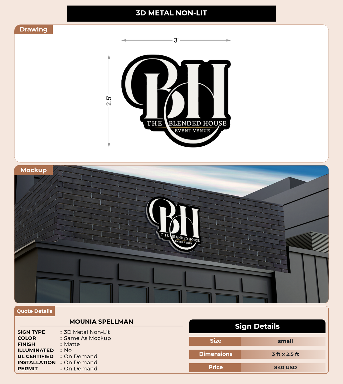 CUSTOM MOCKUP SIGN FOR Mounia Spellman