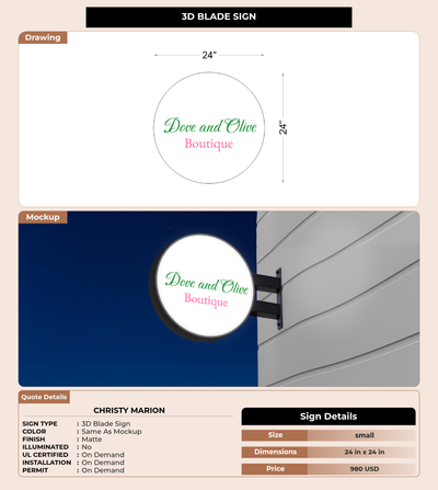 CUSTOM MOCKUP SIGN FOR Christy Marion