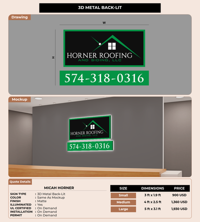 CUSTOM MOCKUP SIGN FOR Micah Horner