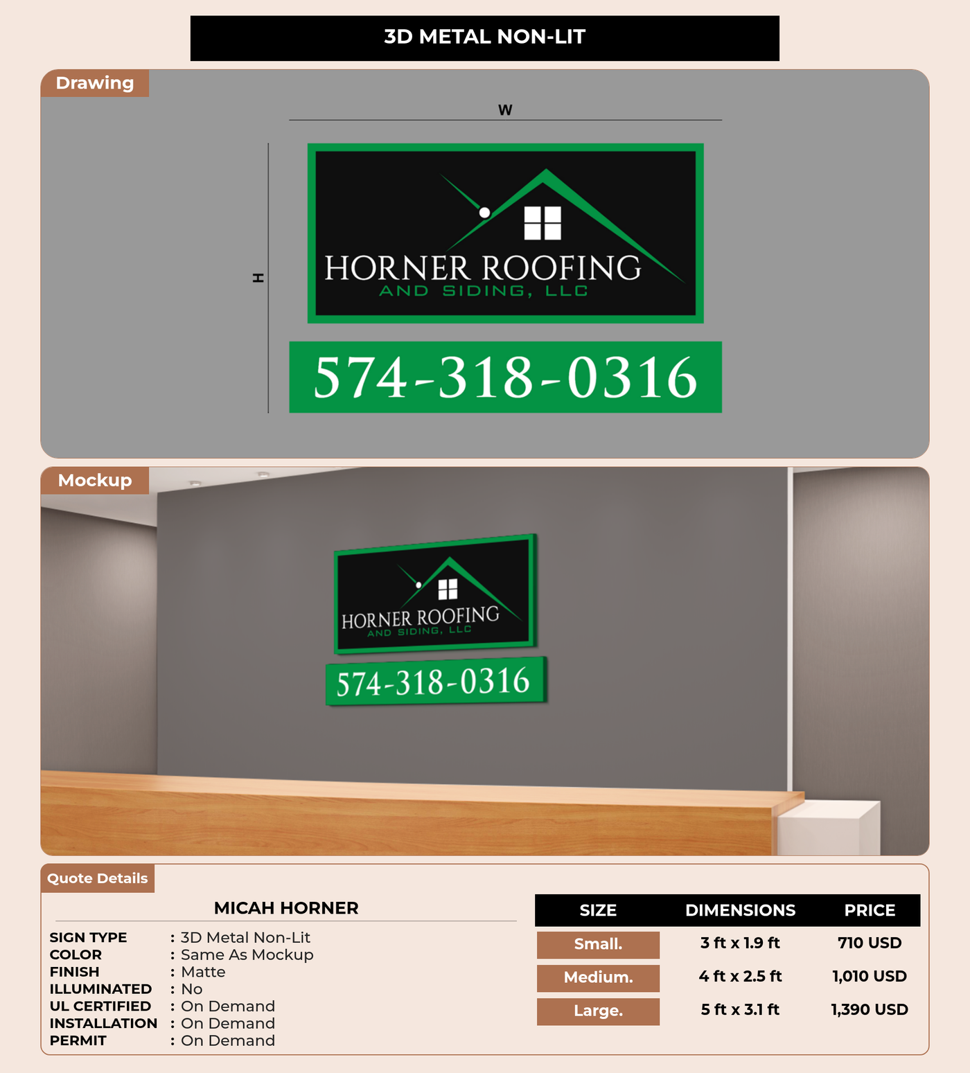 CUSTOM MOCKUP SIGN FOR Micah Horner