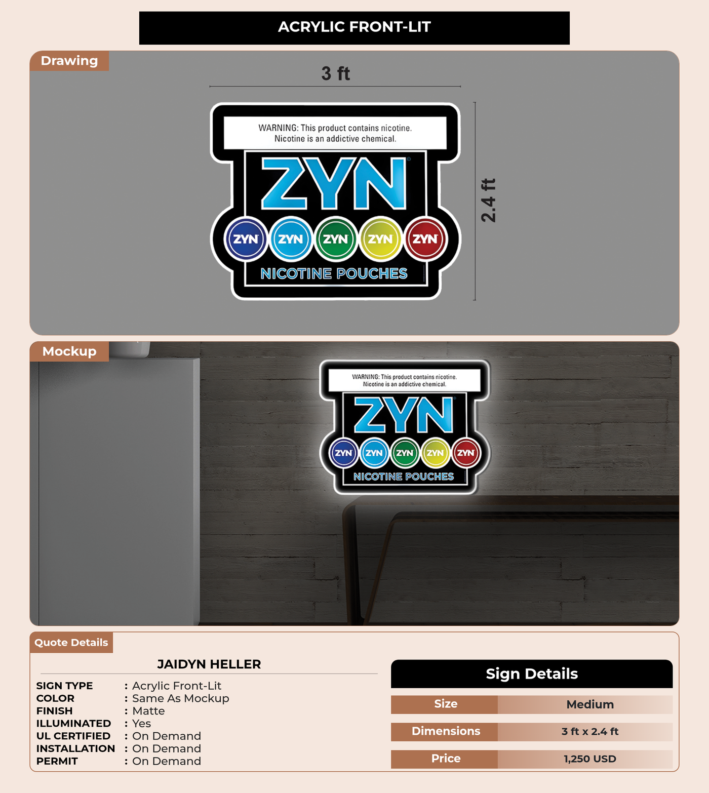 CUSTOM MOCKUP SIGN FOR Jaidyn Heller