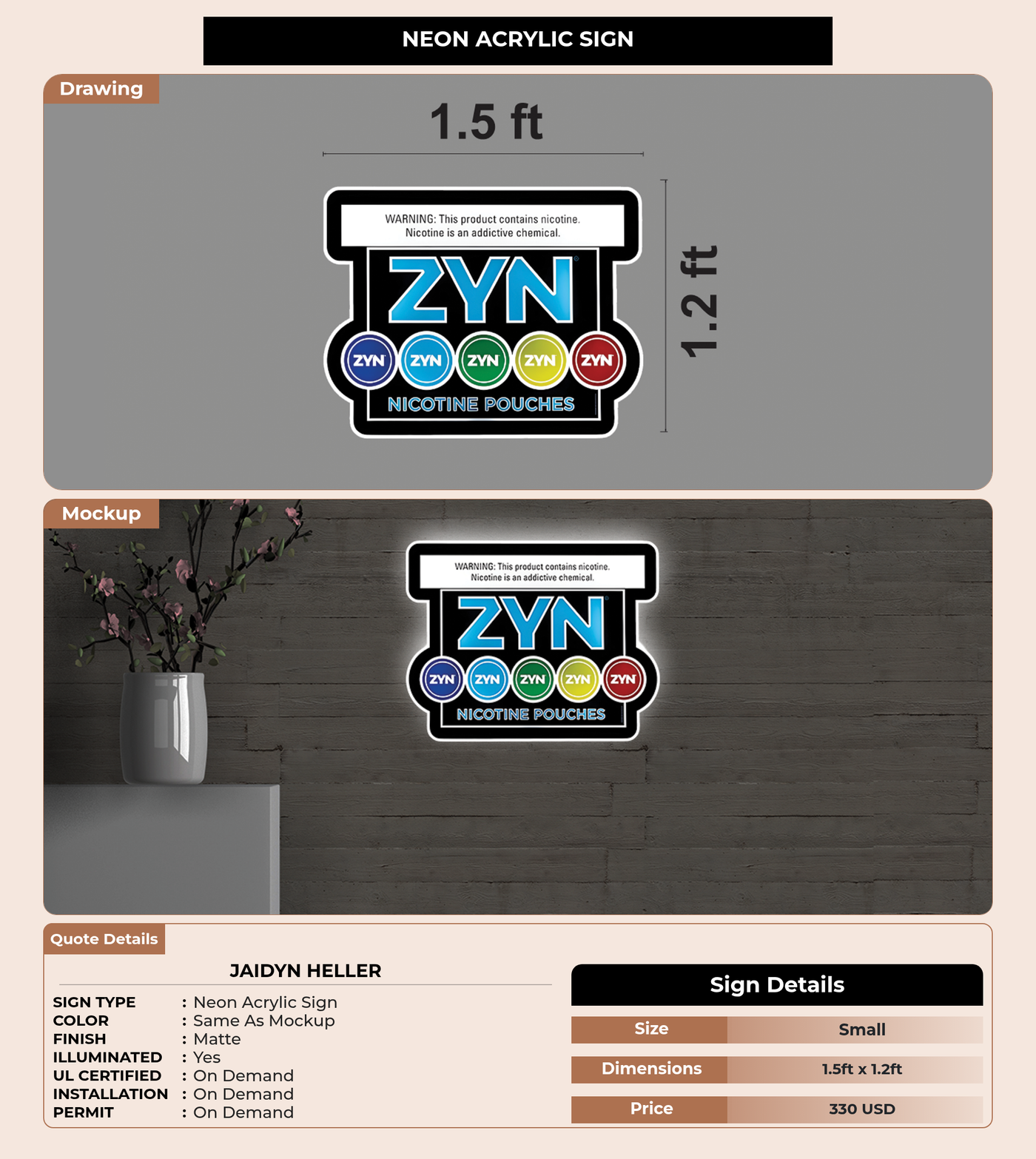 CUSTOM MOCKUP SIGN FOR Jaidyn Heller