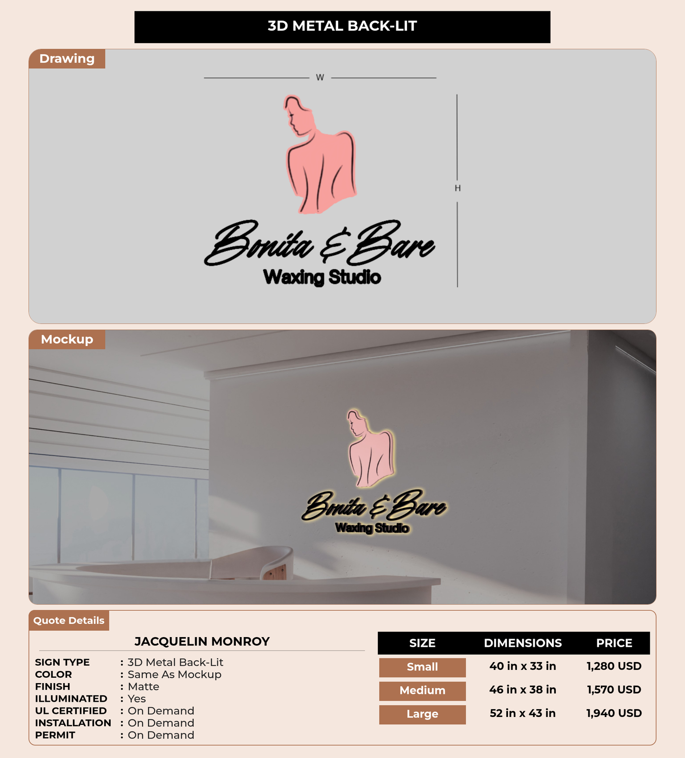 CUSTOM MOCKUP SIGN FOR Jacquelin Monroy