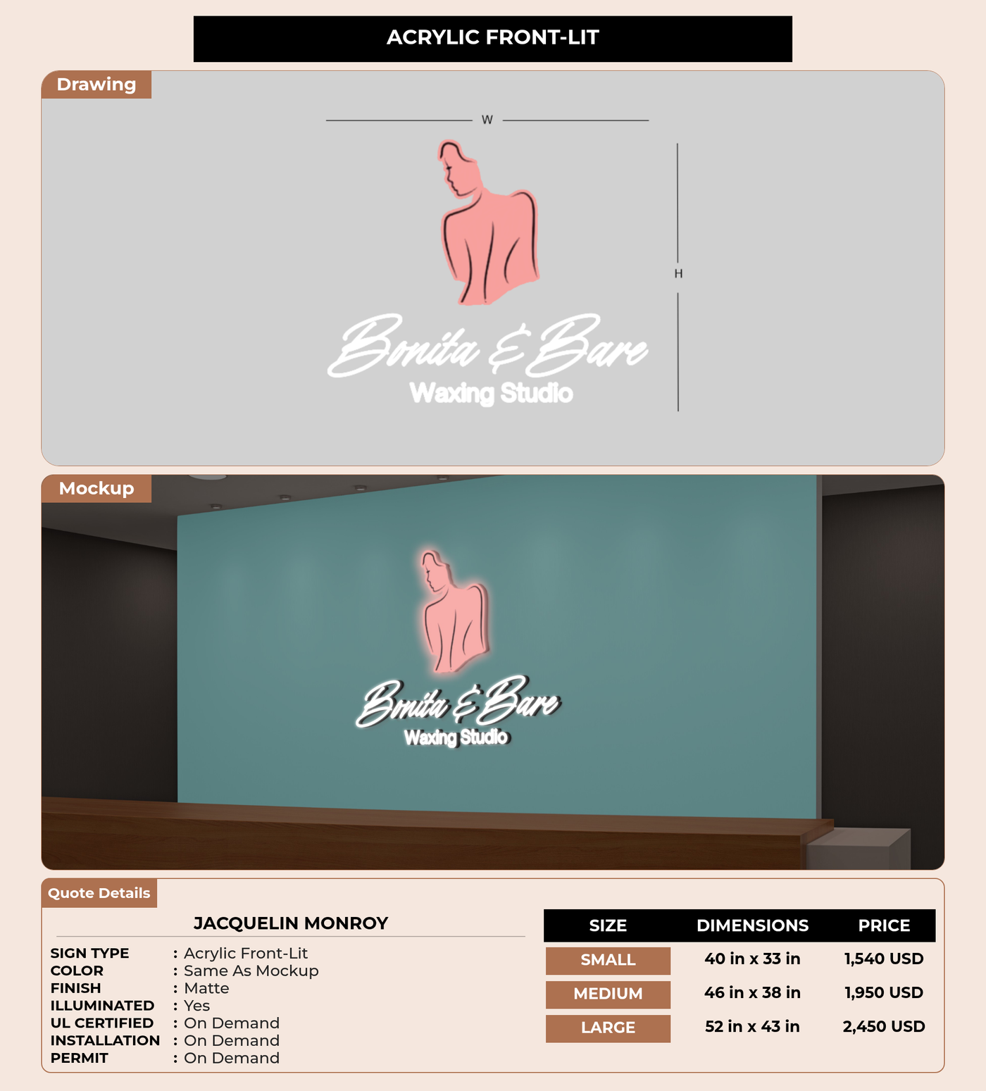 CUSTOM MOCKUP SIGN FOR Jacquelin Monroy