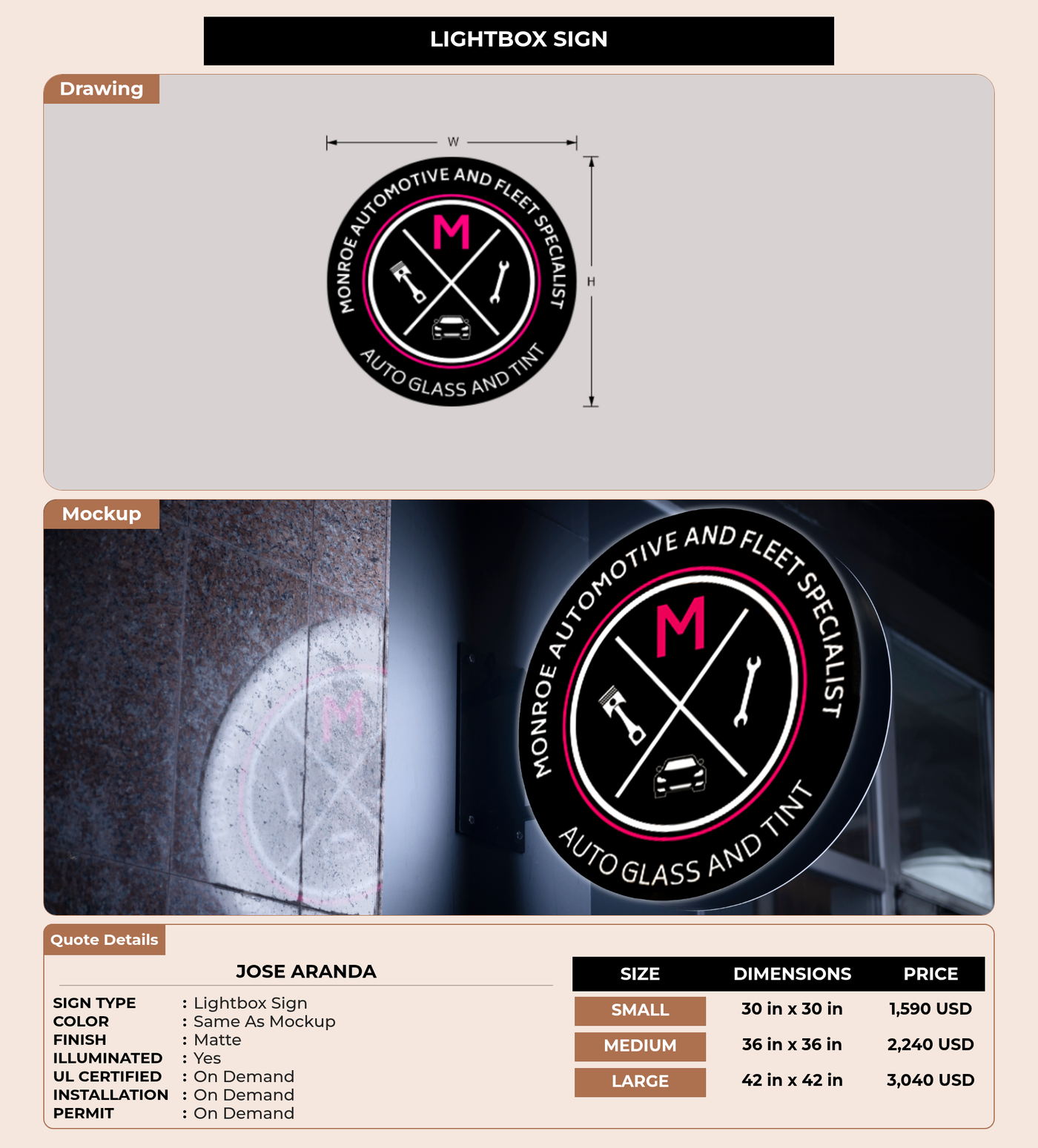 CUSTOM MOCKUP SIGN FOR JOSE Aranda