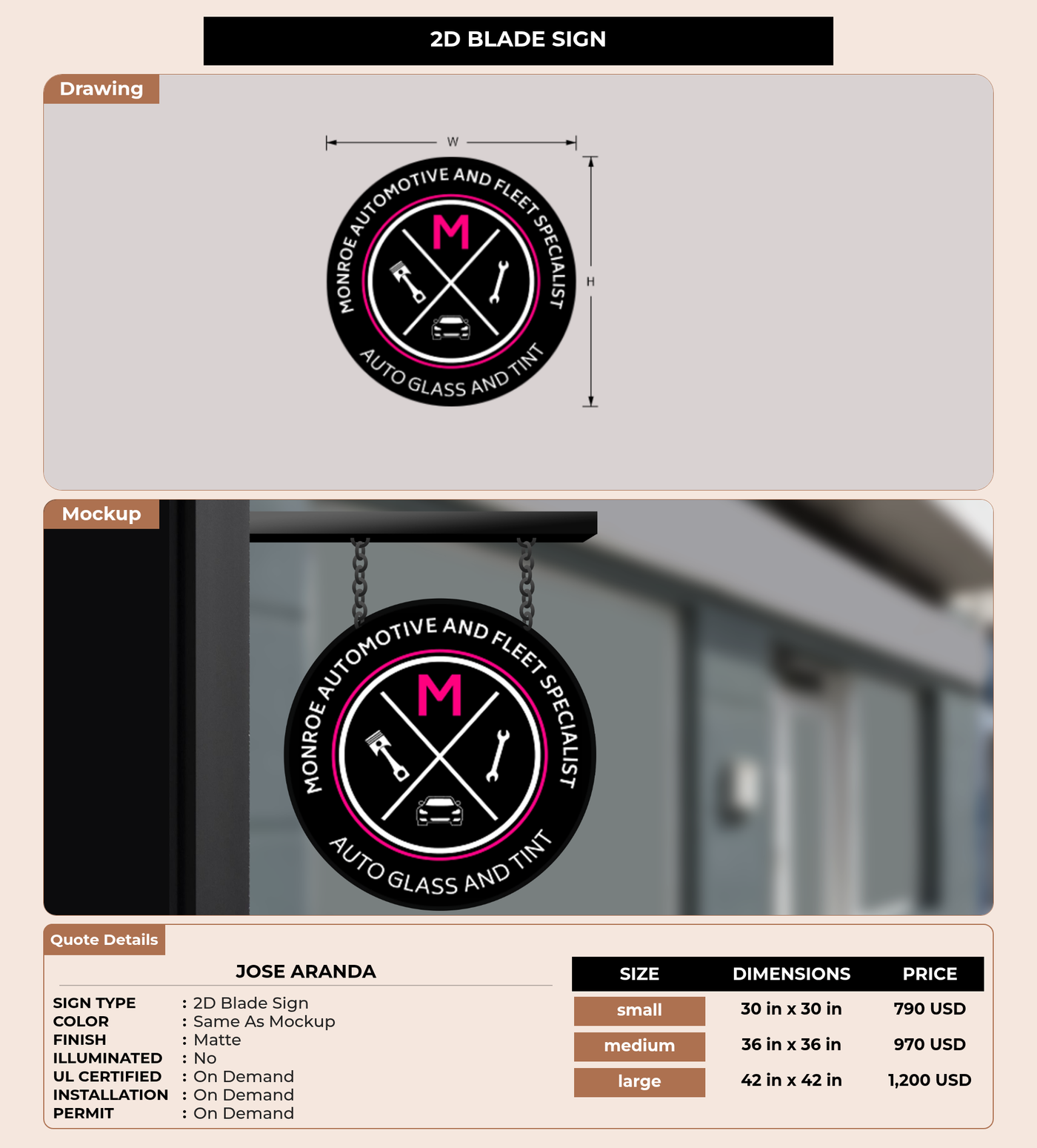 CUSTOM MOCKUP SIGN FOR JOSE Aranda