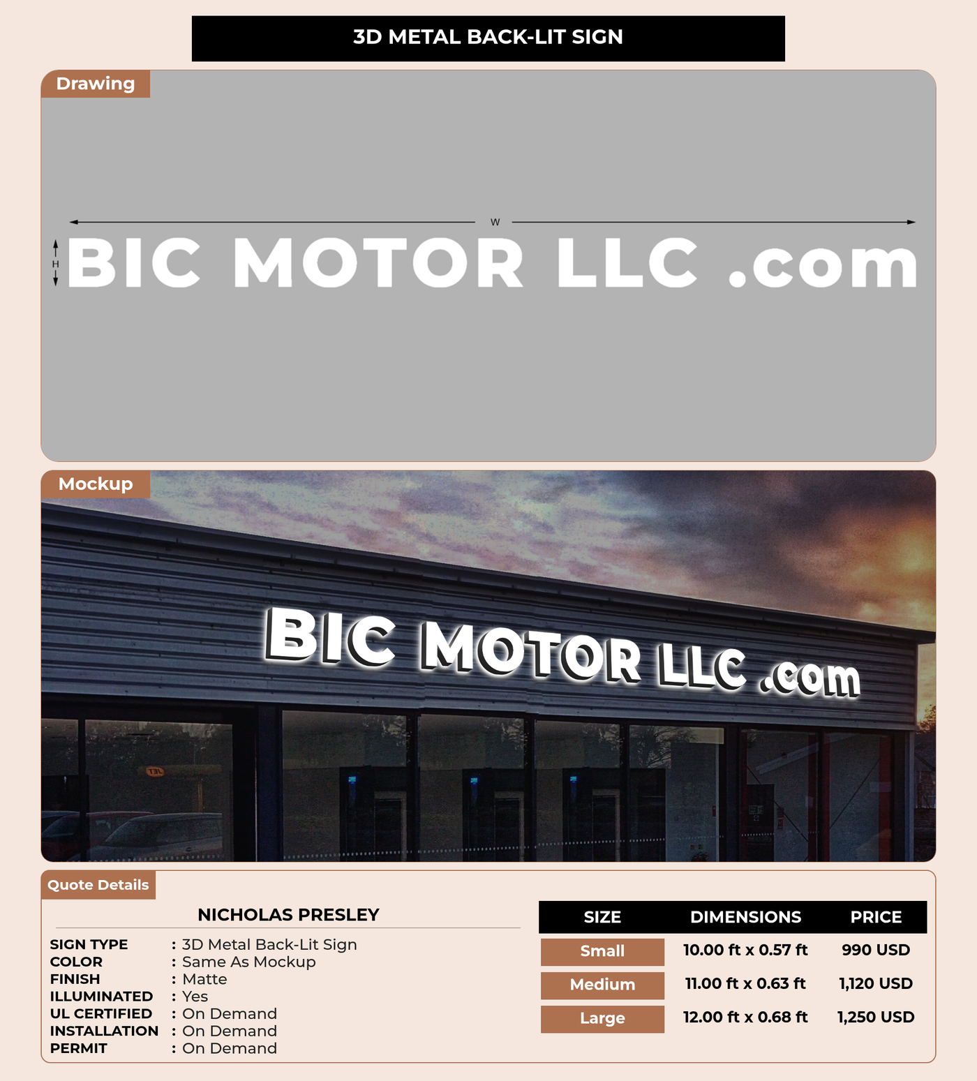 CUSTOM MOCKUP SIGN FOR Nicholas Presley