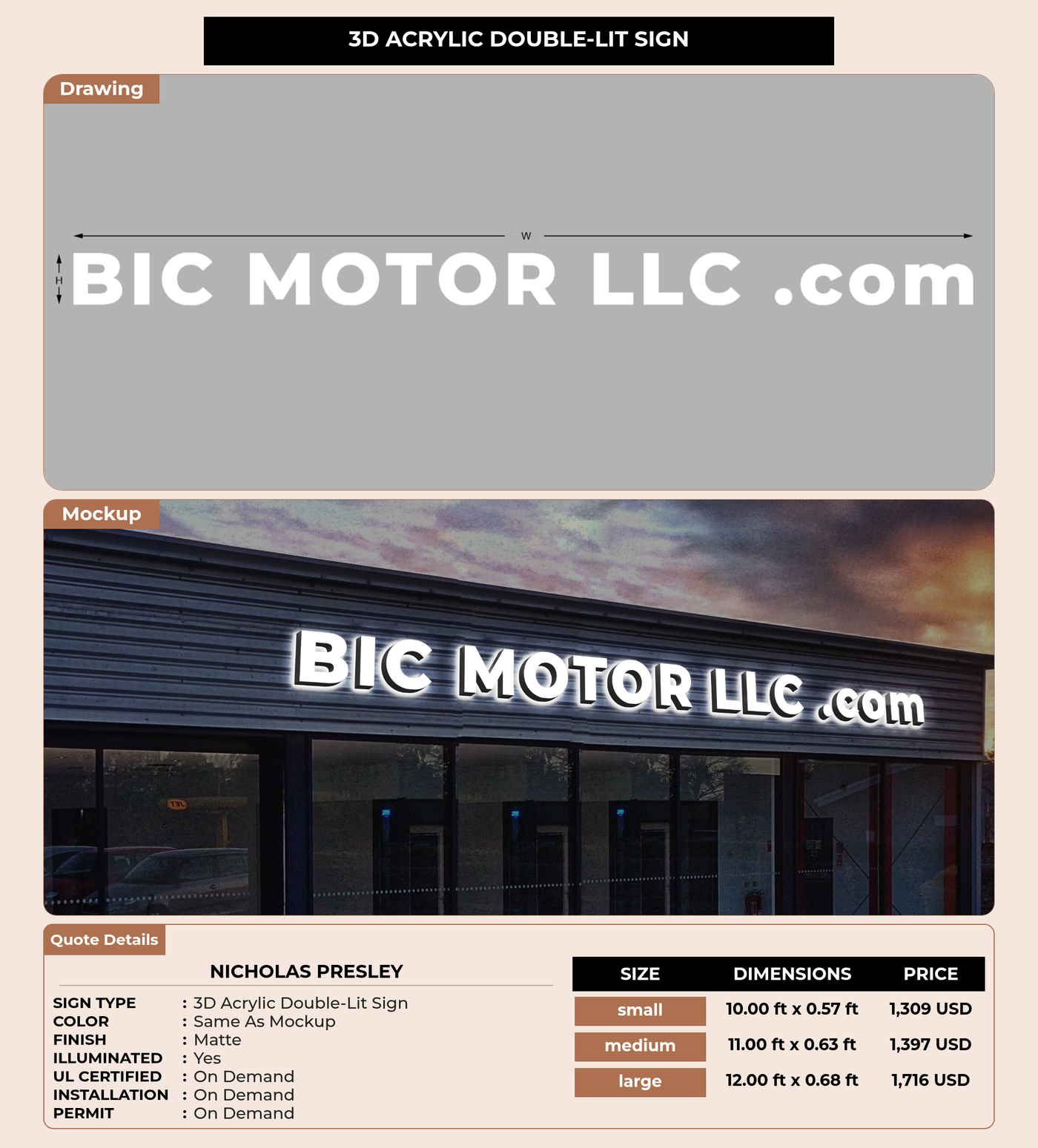 CUSTOM MOCKUP SIGN FOR Nicholas Presley