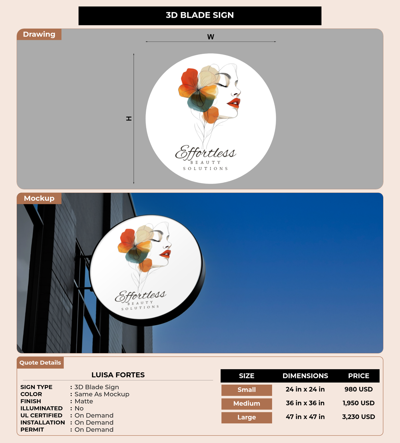 CUSTOM MOCKUP SIGN FOR Luisa Fortes