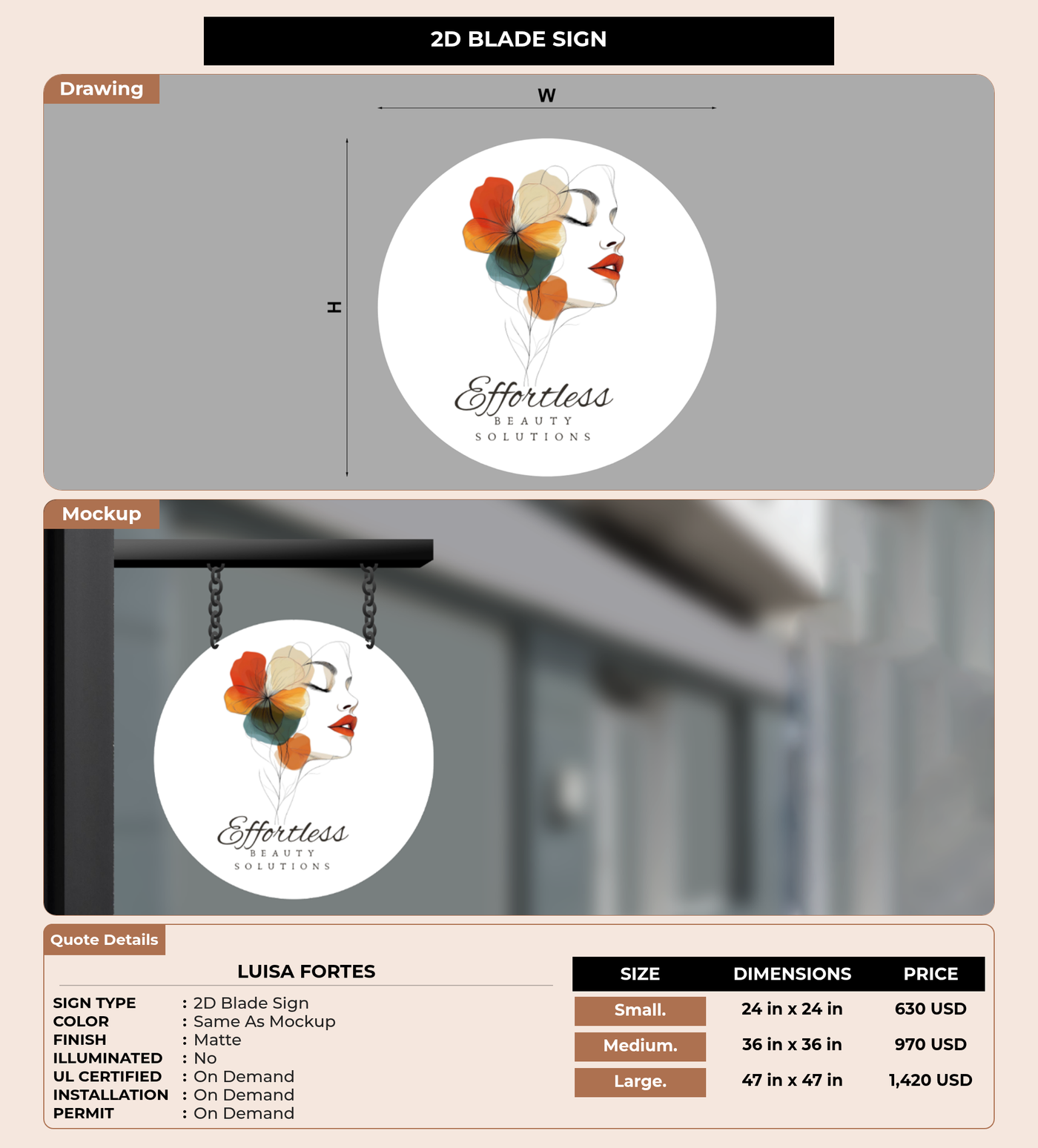 CUSTOM MOCKUP SIGN FOR Luisa Fortes