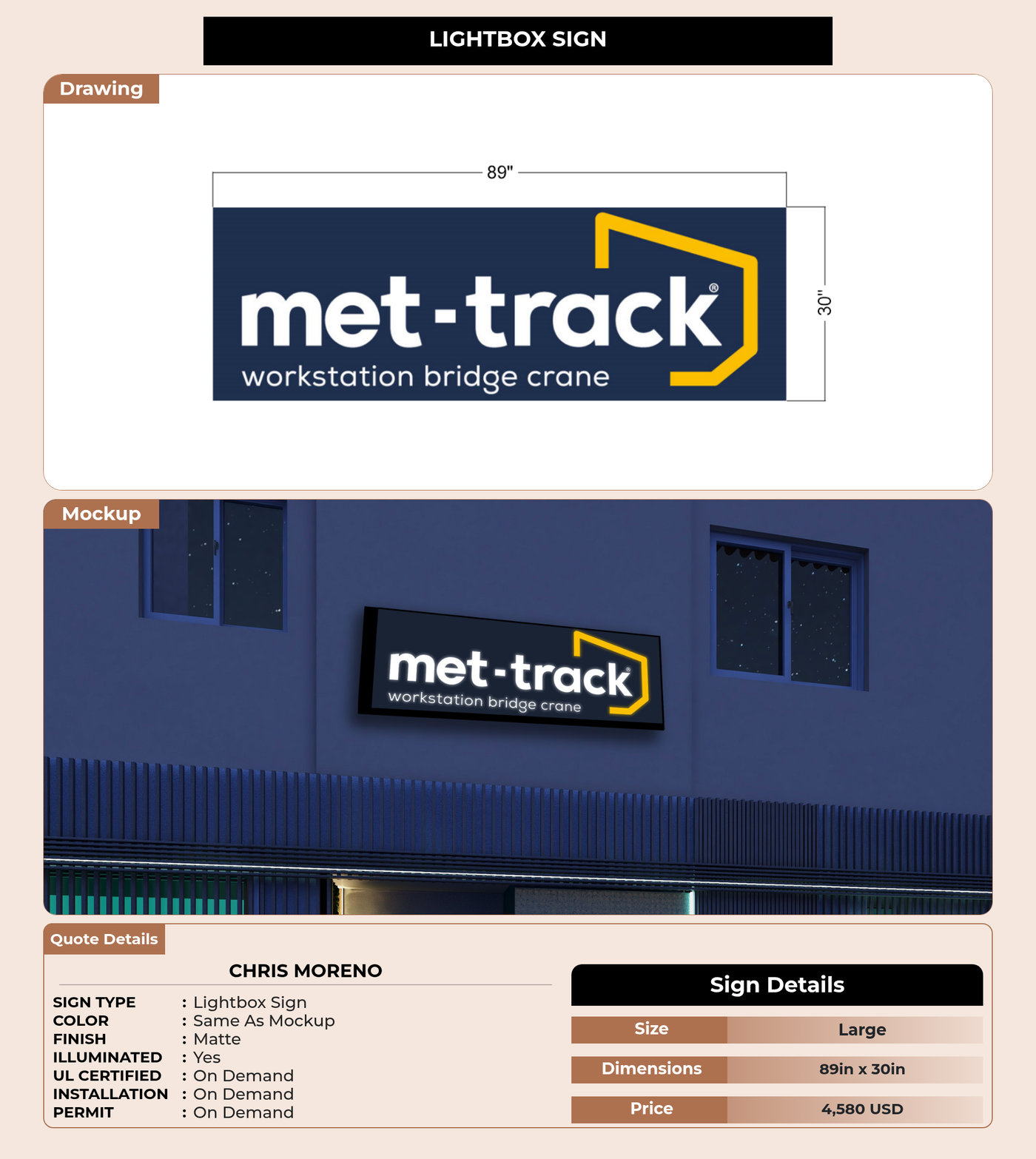 CUSTOM MOCKUP SIGN FOR Chris Moreno