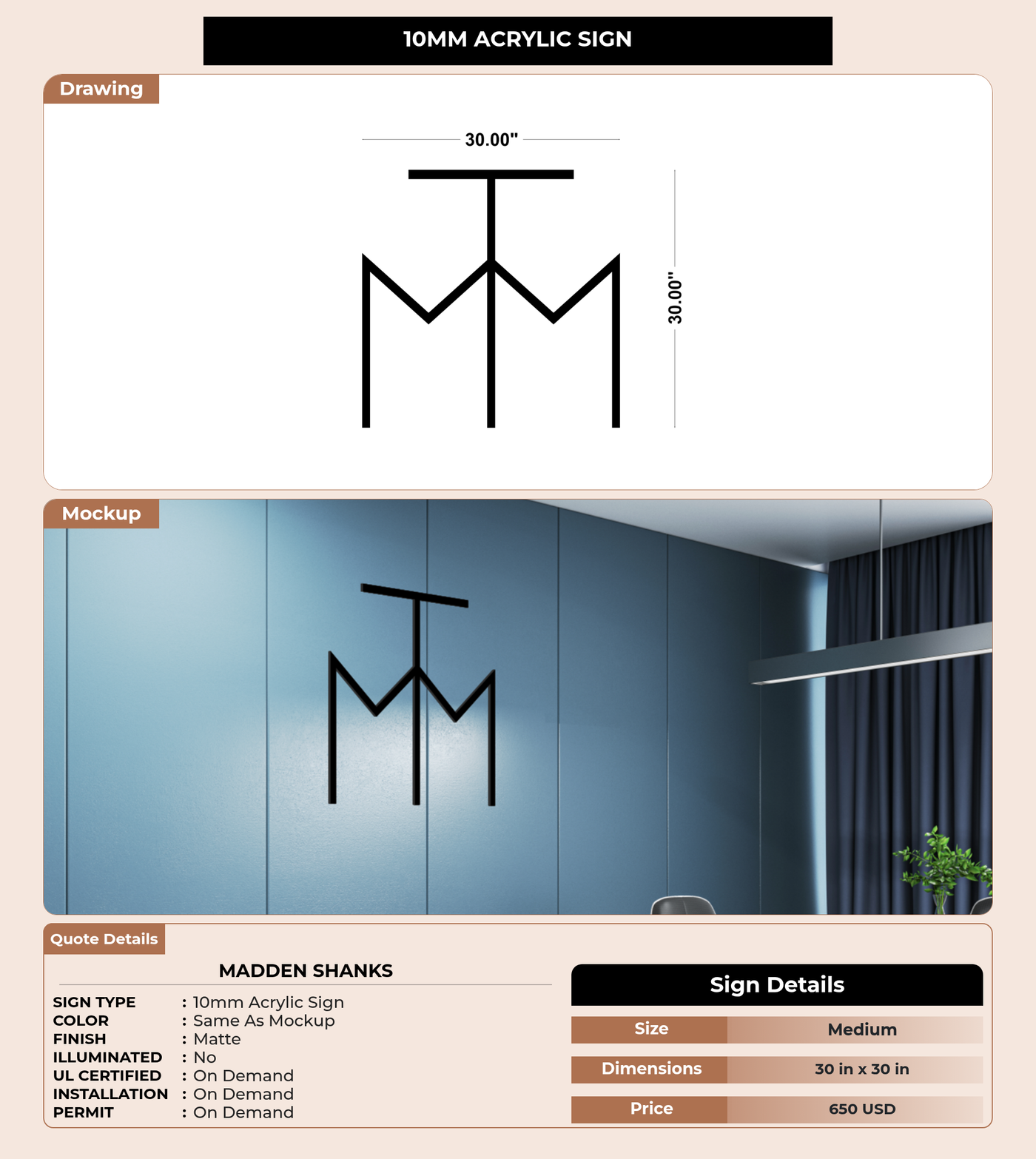 CUSTOM MOCKUP SIGN FOR Madden Shanks