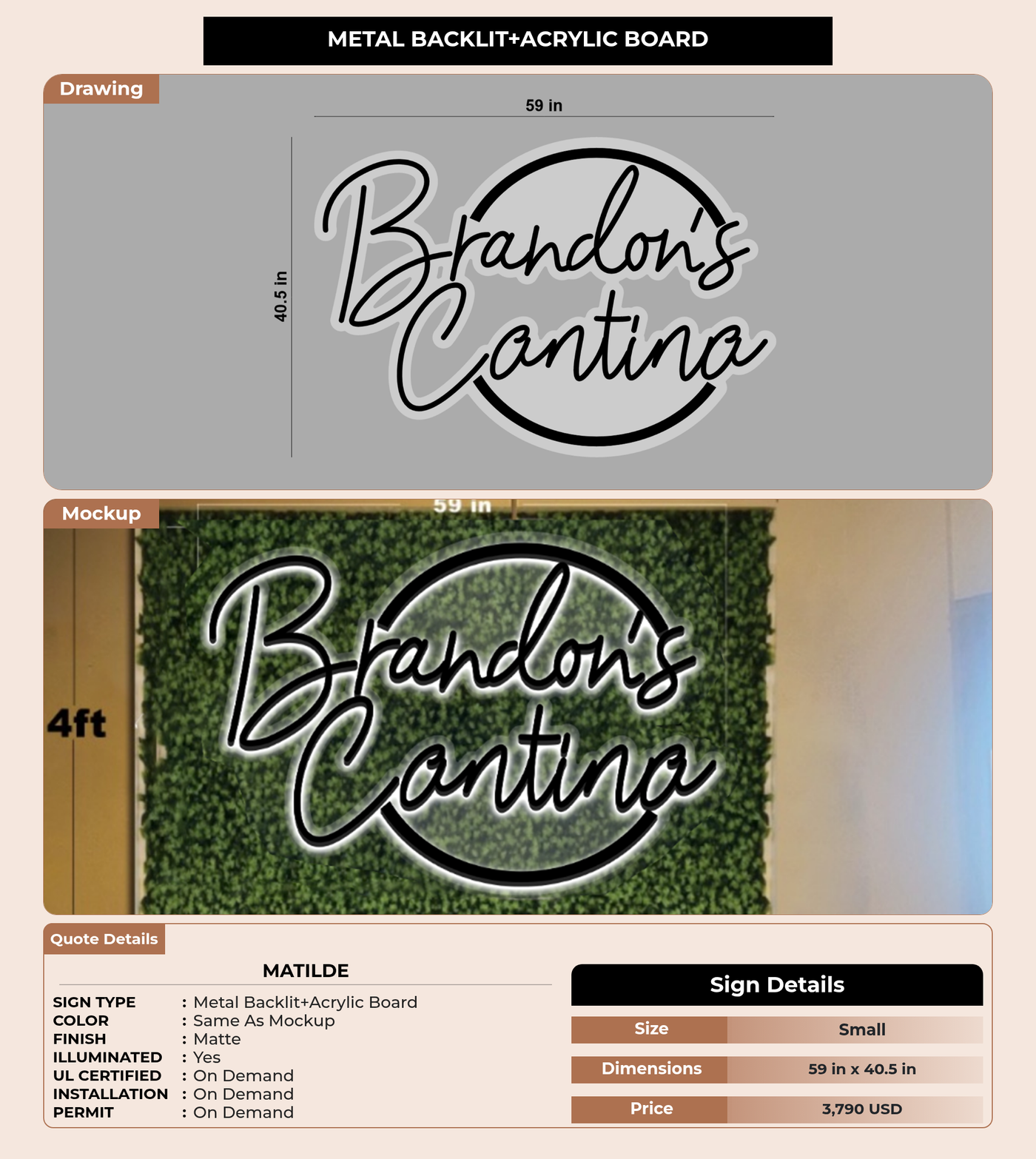 CUSTOM MOCKUP SIGN FOR matilde
