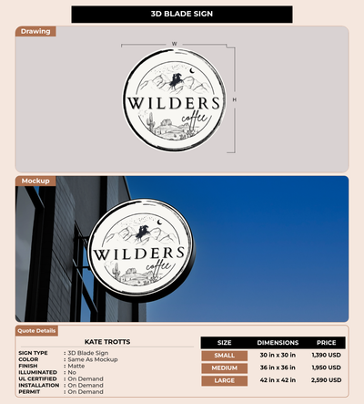 CUSTOM MOCKUP SIGN FOR Kate trotts