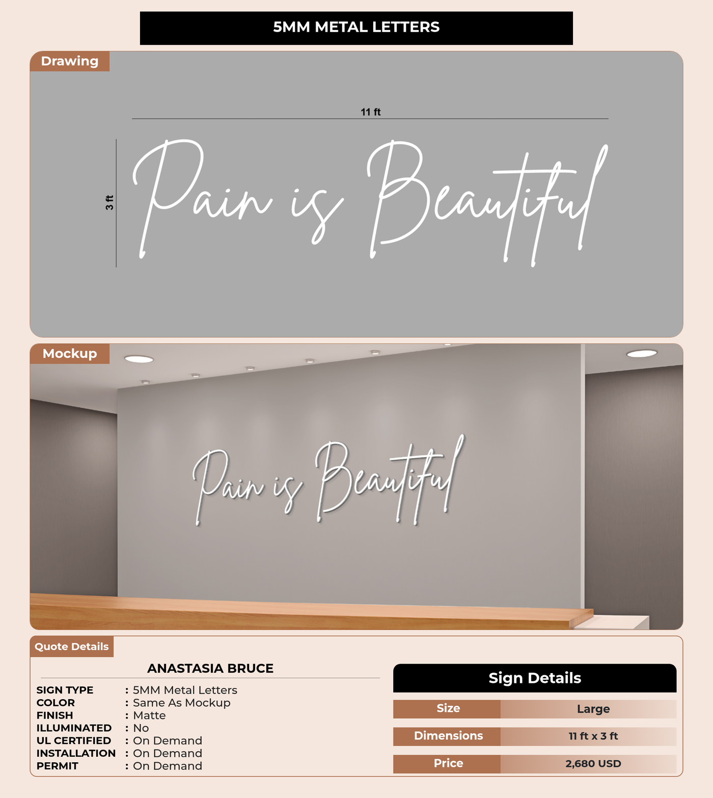 CUSTOM MOCKUP SIGN FOR Anastasia Bruce