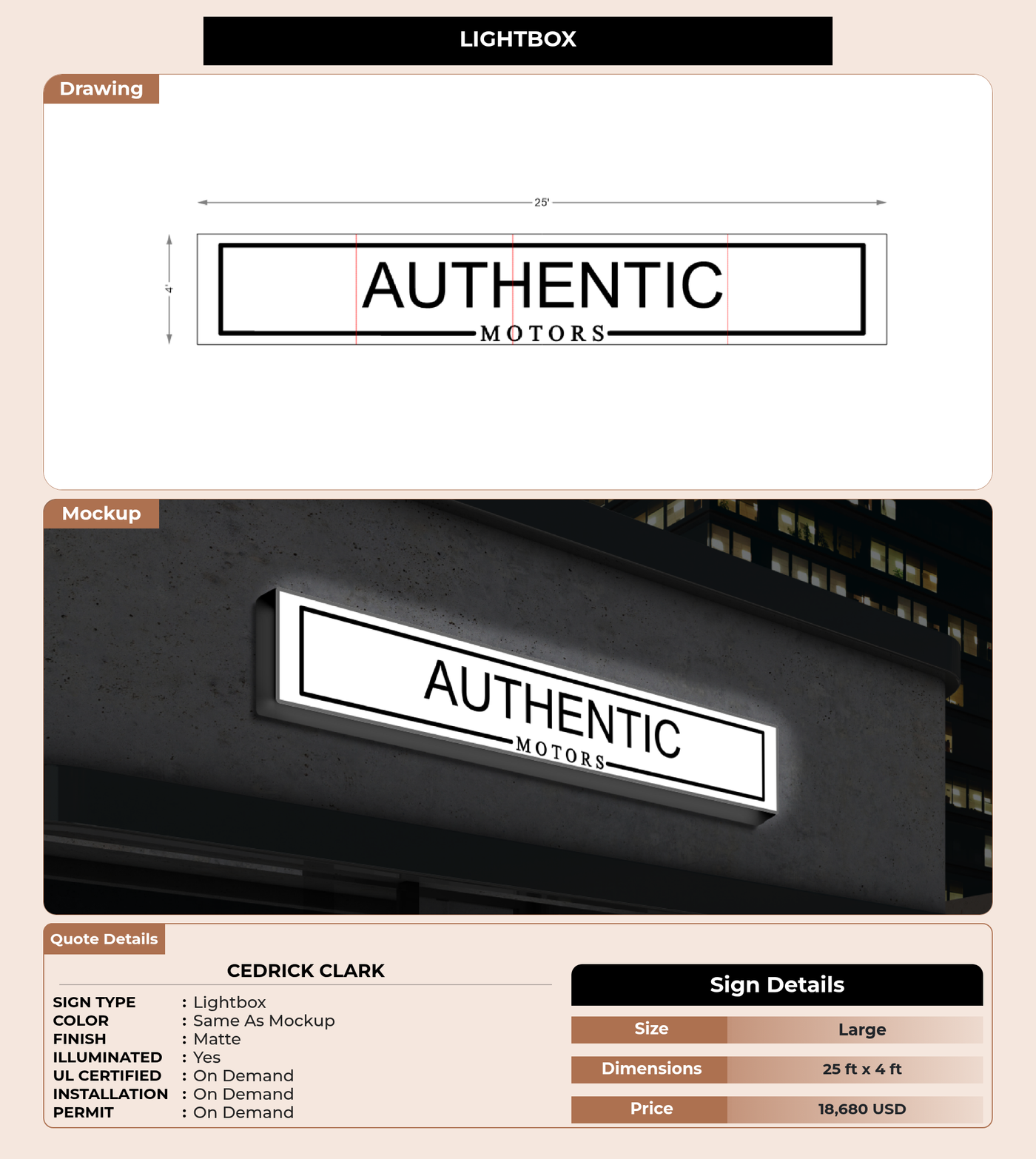 CUSTOM MOCKUP SIGN FOR Cedrick Clark