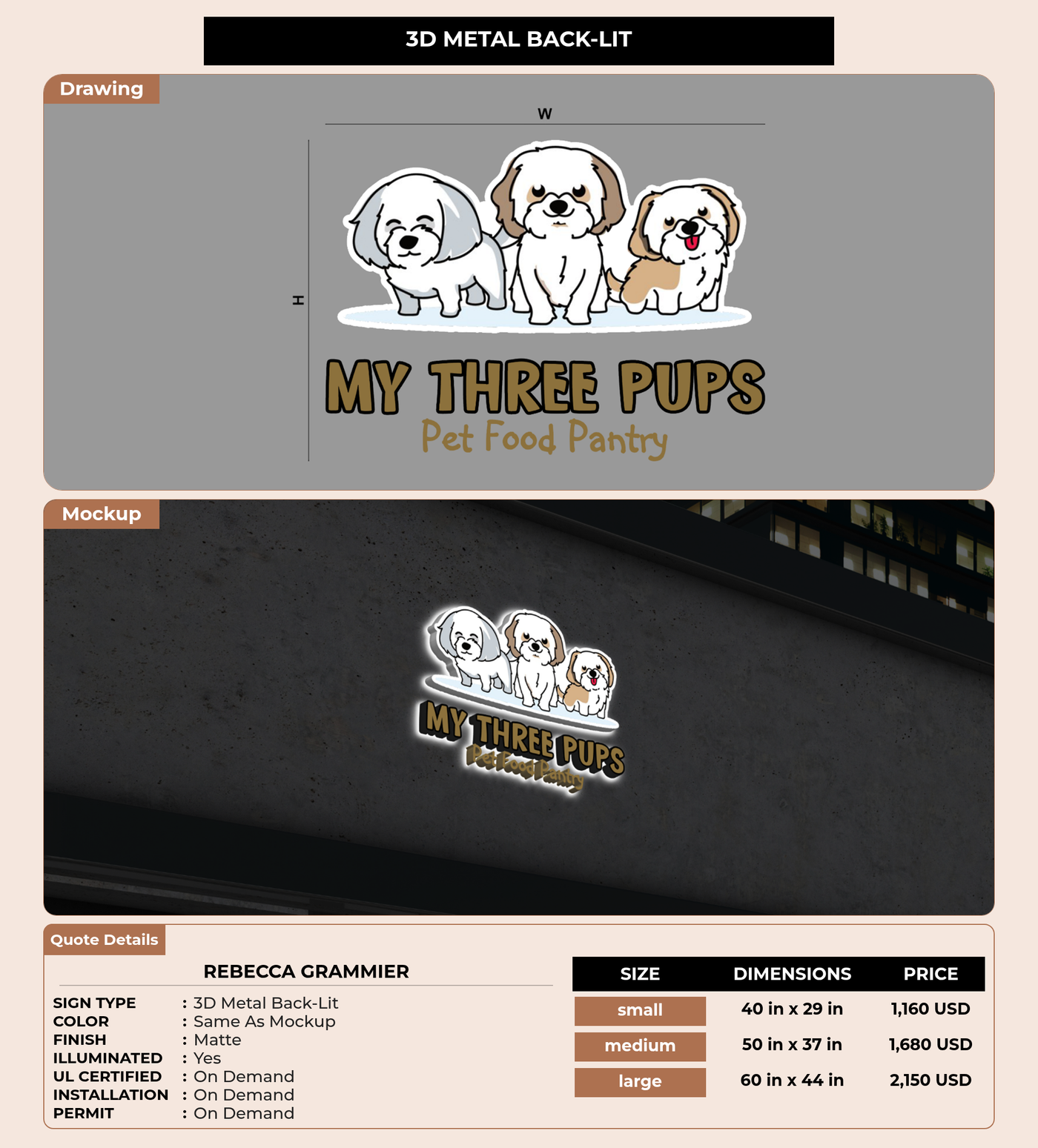 CUSTOM MOCKUP SIGN FOR Rebecca Grammier