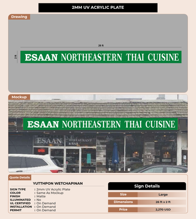 CUSTOM MOCKUP SIGN FOR Yutthpon Wetchapinan