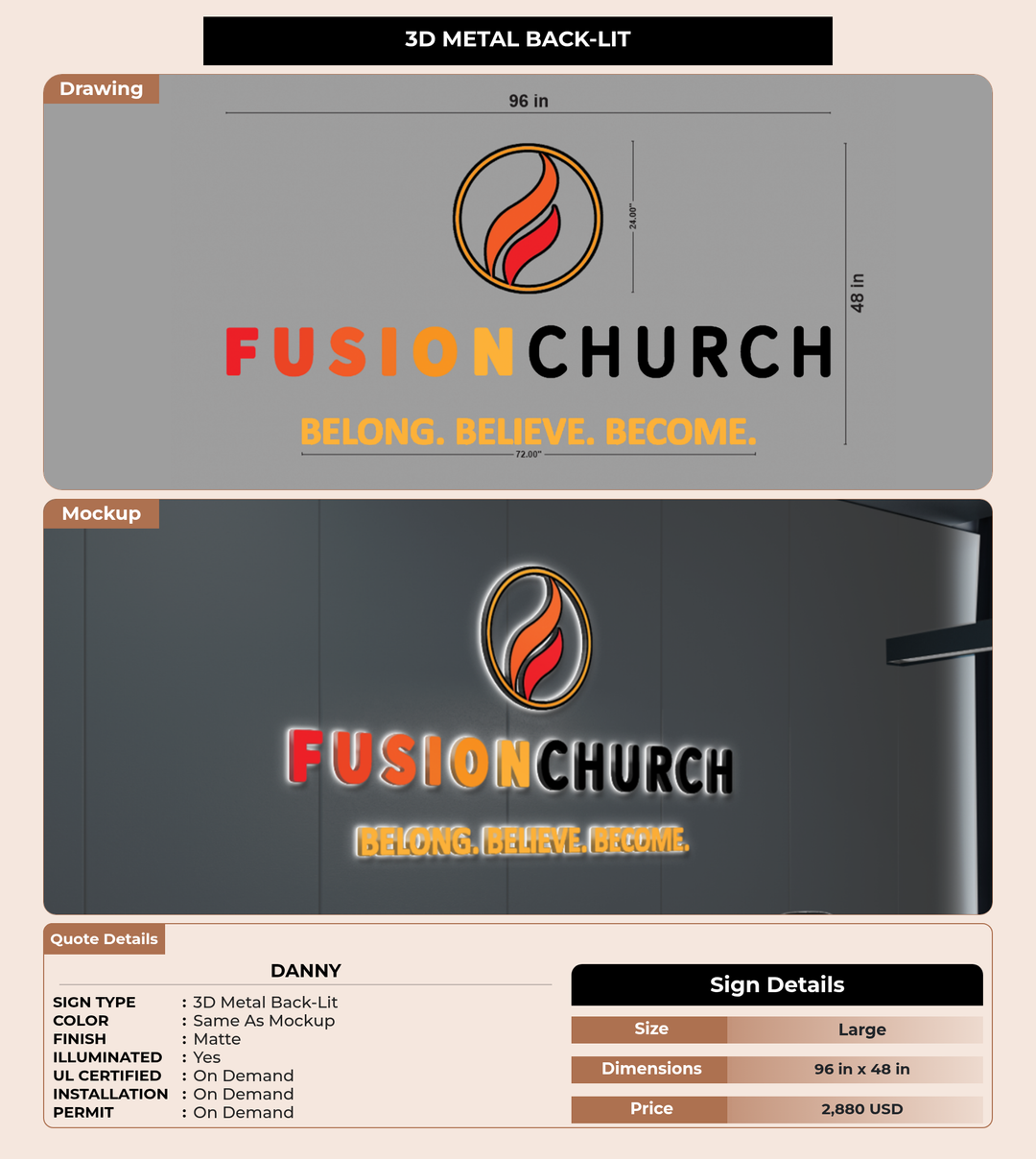 CUSTOM MOCKUP SIGN FOR Danny