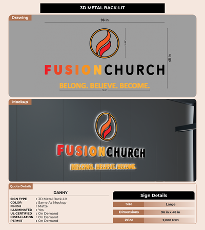 CUSTOM MOCKUP SIGN FOR Danny