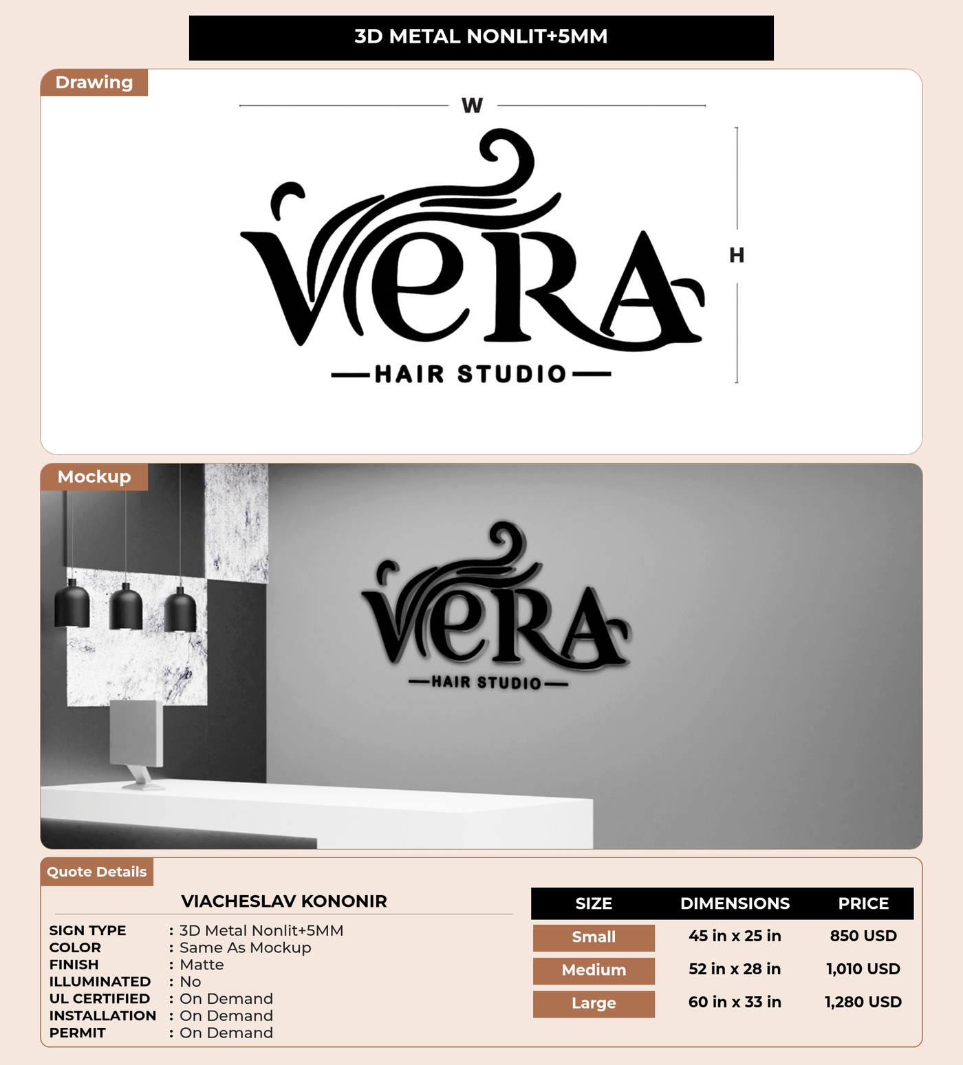 CUSTOM MOCKUP SIGN FOR Viacheslav Kononir
