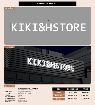 CUSTOM MOCKUP SIGN FOR Kimberley Gaspard