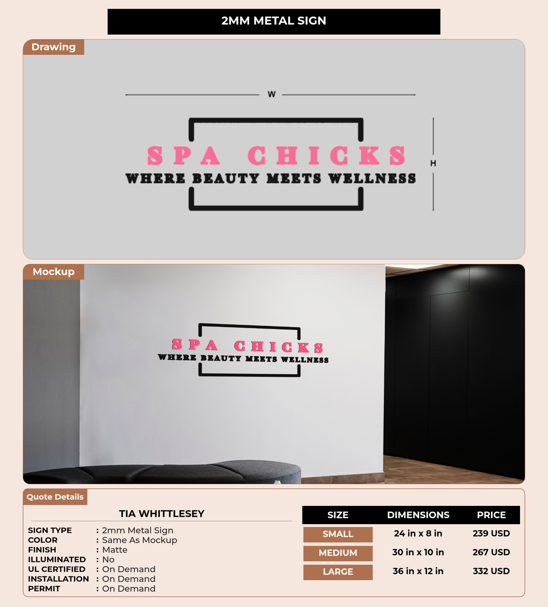 CUSTOM MOCKUP SIGN FOR Tia Whittlesey