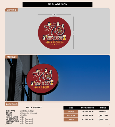 CUSTOM MOCKUP SIGN FOR Billy  Mathey