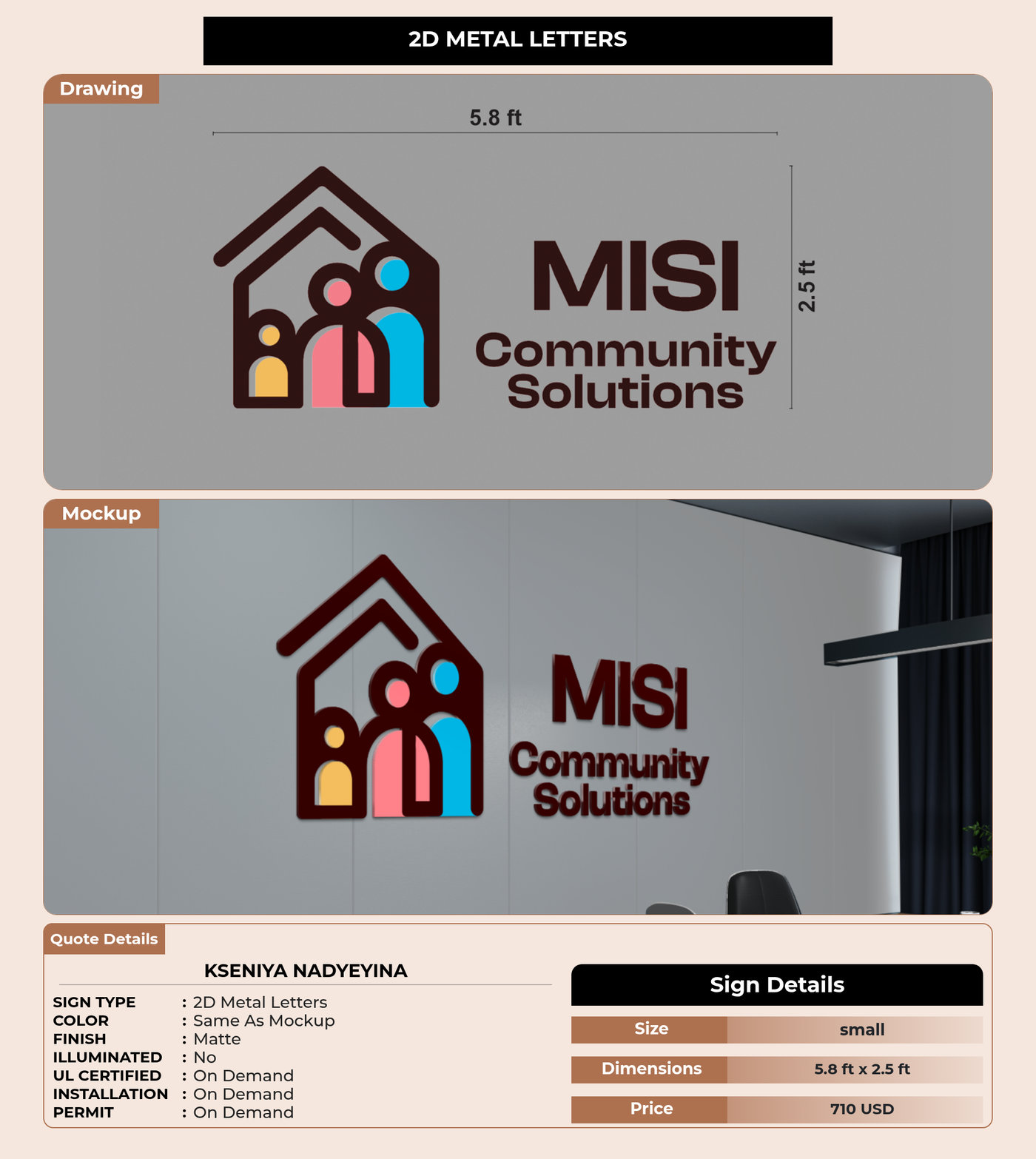 CUSTOM MOCKUP SIGN FOR Kseniya Nadyeyina