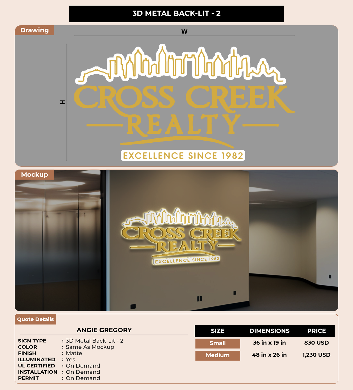 CUSTOM MOCKUP SIGN FOR Angie Gregory