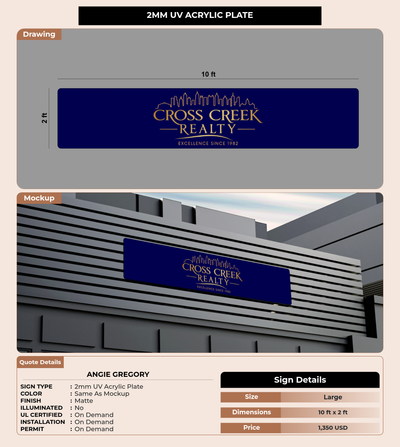 CUSTOM MOCKUP SIGN FOR Angie Gregory