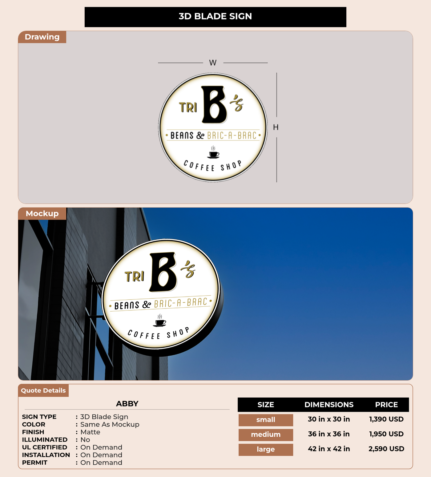CUSTOM MOCKUP SIGN FOR Abby