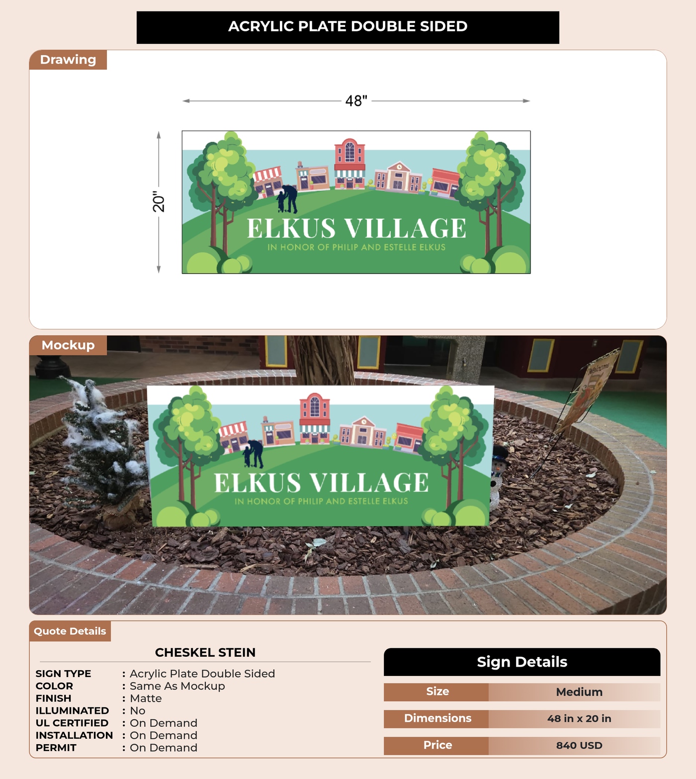 CUSTOM MOCKUP SIGN FOR Cheskel Stein