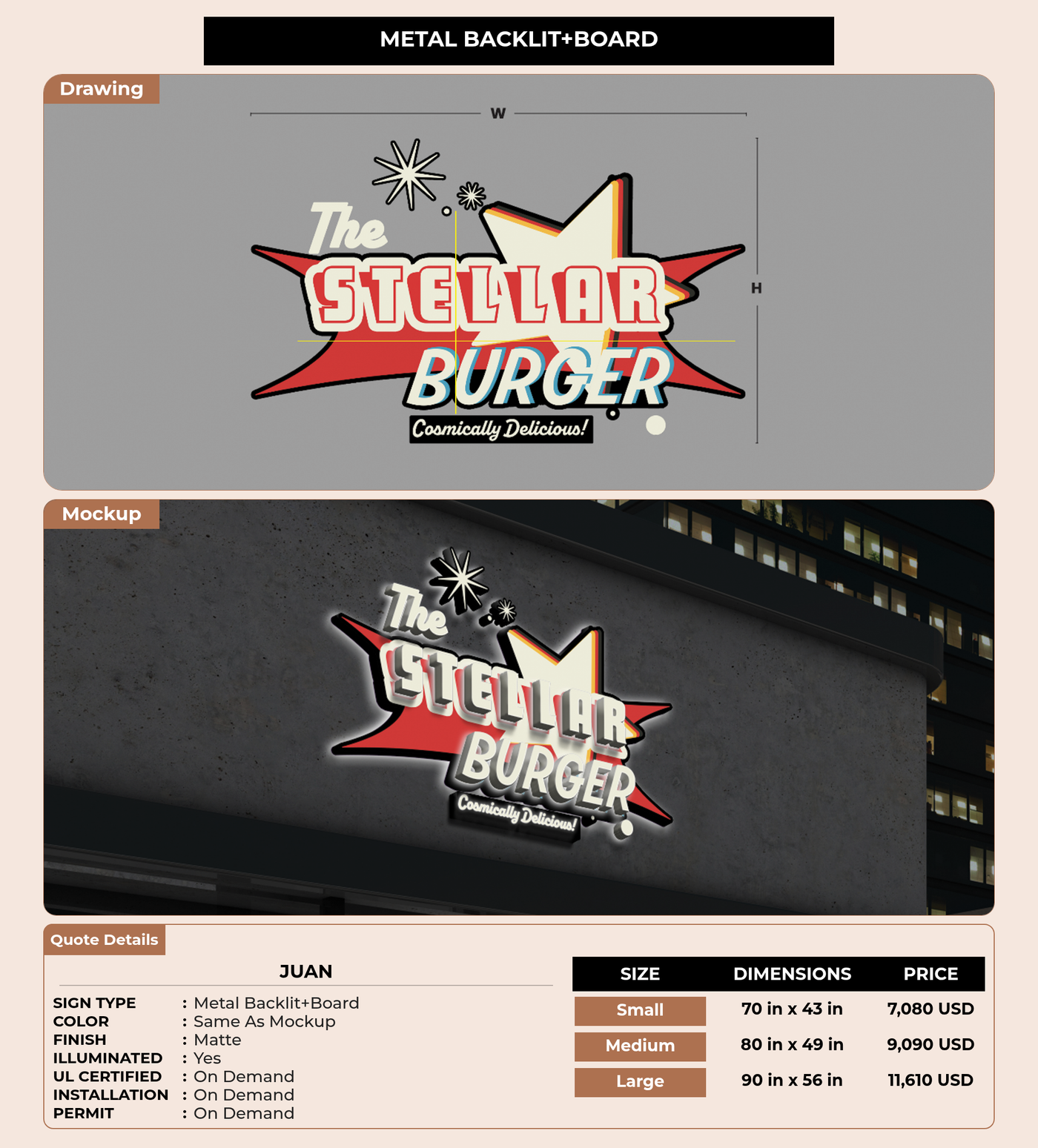 CUSTOM MOCKUP SIGN FOR Juan