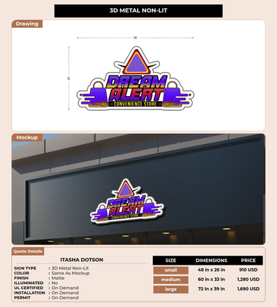 CUSTOM MOCKUP SIGN FOR Itasha Dotson