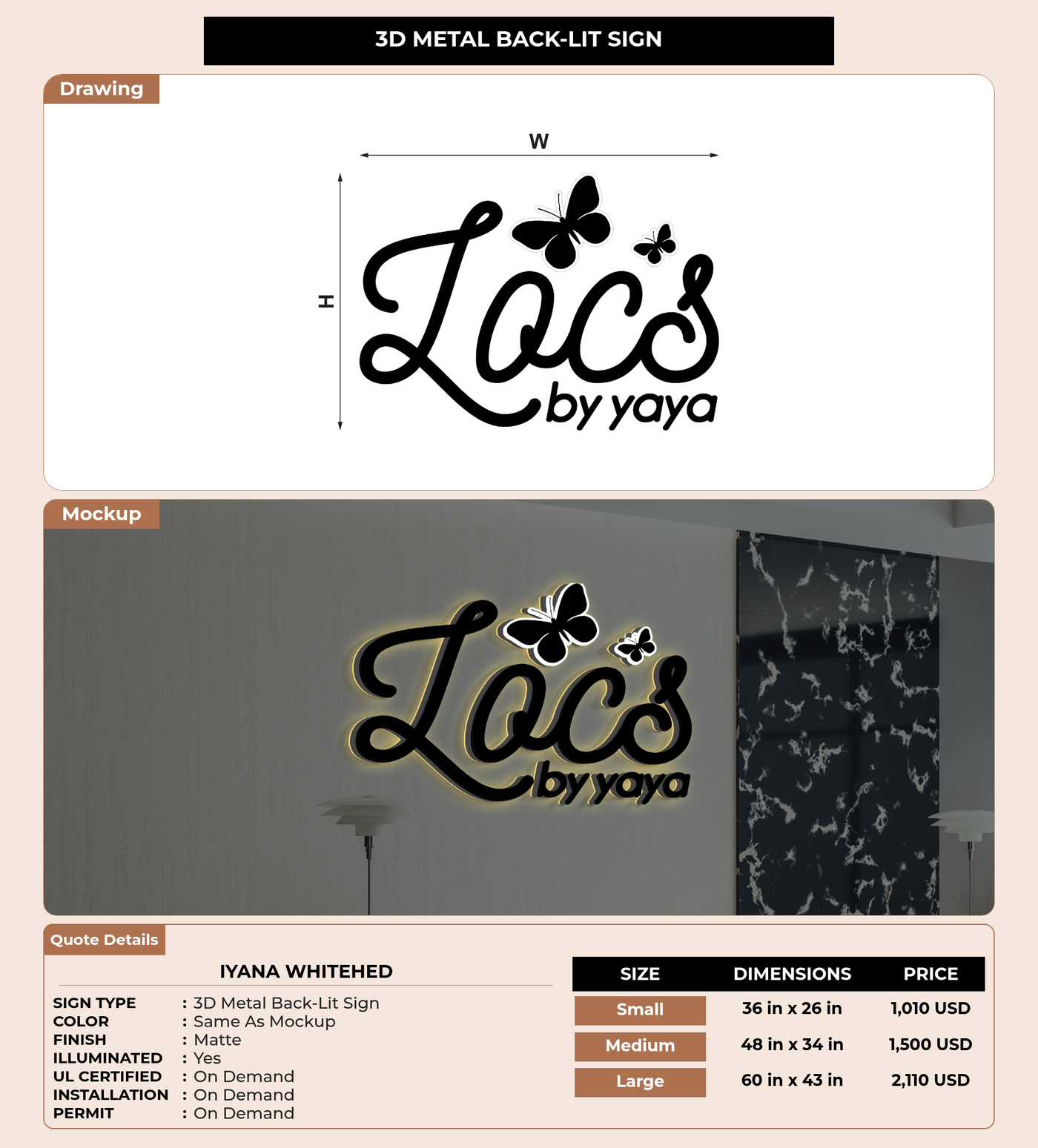 CUSTOM MOCKUP SIGN FOR Iyana whitehed
