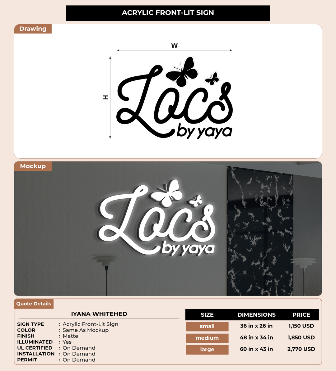CUSTOM MOCKUP SIGN FOR Iyana whitehed