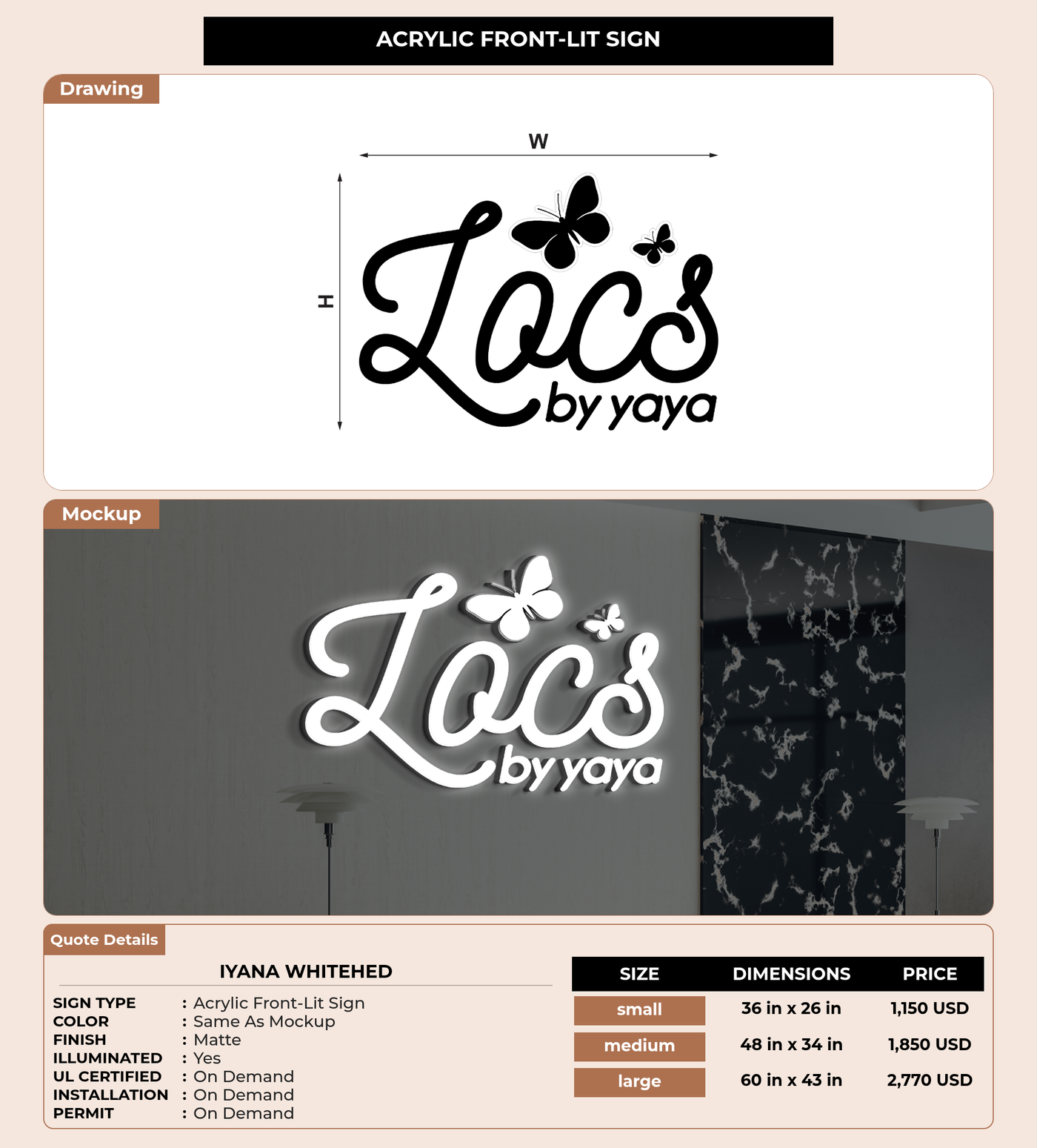CUSTOM MOCKUP SIGN FOR Iyana whitehed
