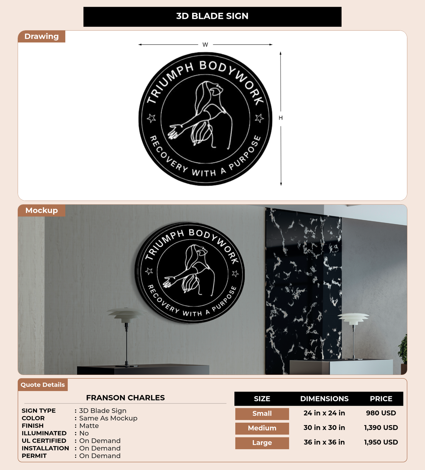 CUSTOM MOCKUP SIGN FOR Franson Charles