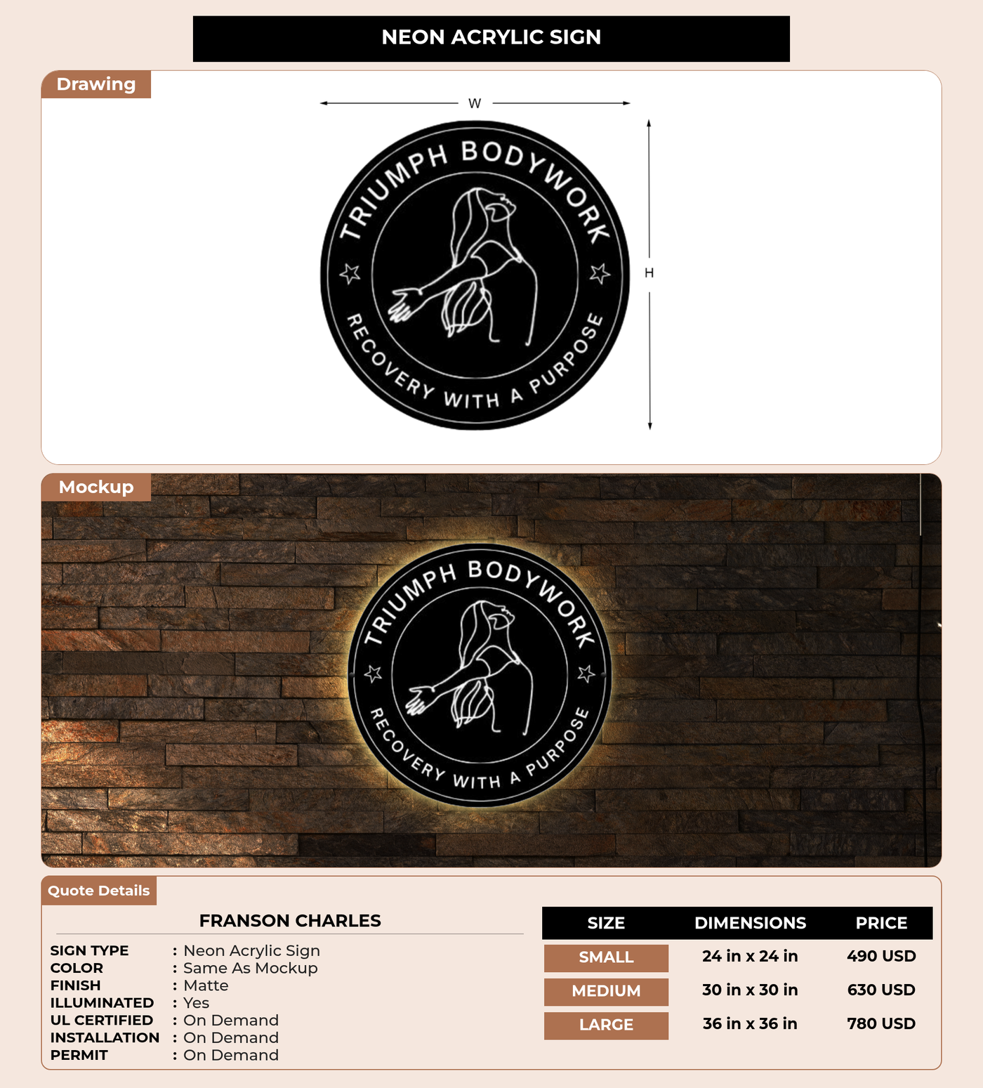 CUSTOM MOCKUP SIGN FOR Franson Charles