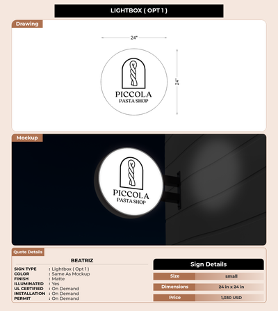 CUSTOM MOCKUP SIGN FOR Beatriz