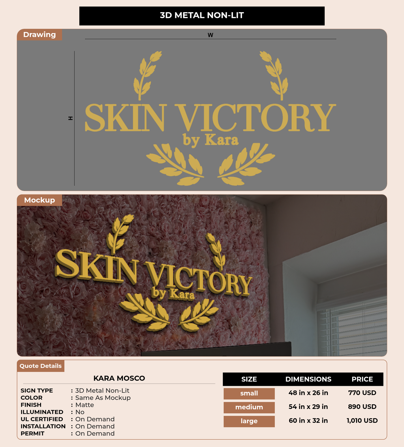 CUSTOM MOCKUP SIGN FOR Kara Mosco